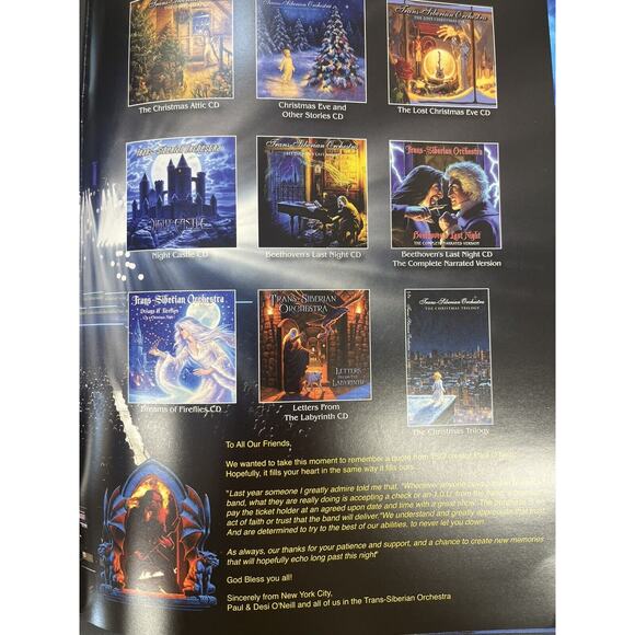 Trans Siberian‎ Orchestra Winter Tour 2022 official tour book Poster Included - Picture 8 of 10